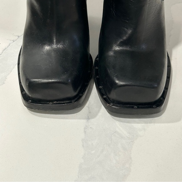 Diesel Black Gold Square-Toe Heeled Harness Ankle Boots - Picture 12 of 16